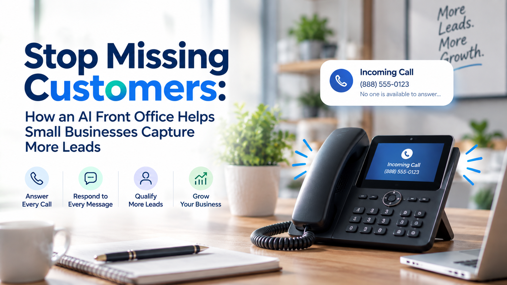 Business owner on phone call
